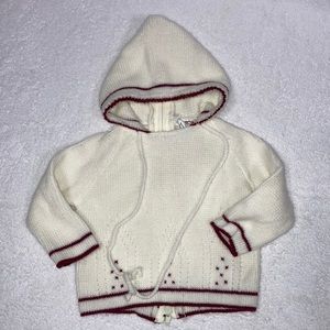 Vintage cuddleups zip back hooded sweater size 12m